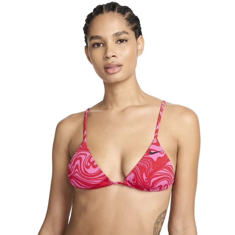 Nike - Swim Swirl Women's String Bikini Top (Playful Pink) Sleek Racerback Swimsuit