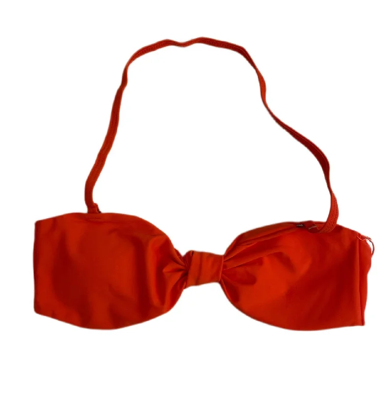 OOKIOH Orange Bora Bandeau Swim Top Size XS NWT Plunge Back Swimsuit