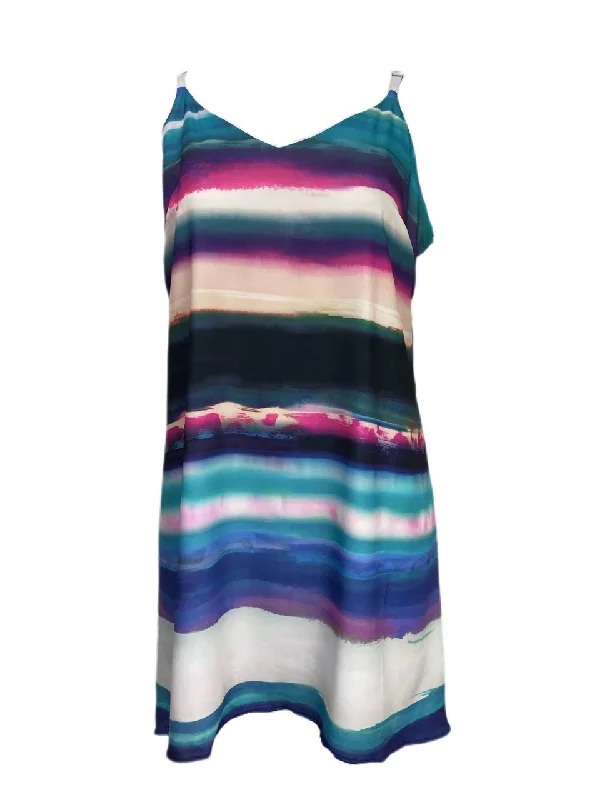 Rebel Women's Plus Watercolor Brushstrok Swim Dress Size 1X NWT Bold Color Swimsuit