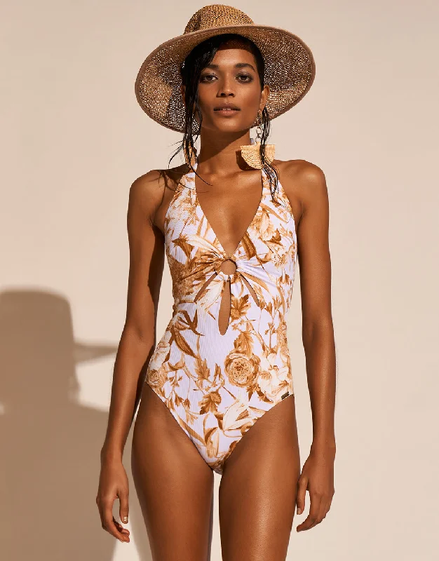 Reverie Halter Swimsuit - Dreamy Pastels Chic Swimsuit Cover-Up