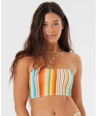 Roxy Sunset Stripe Women's Swimwear V-Neck Swim Dress