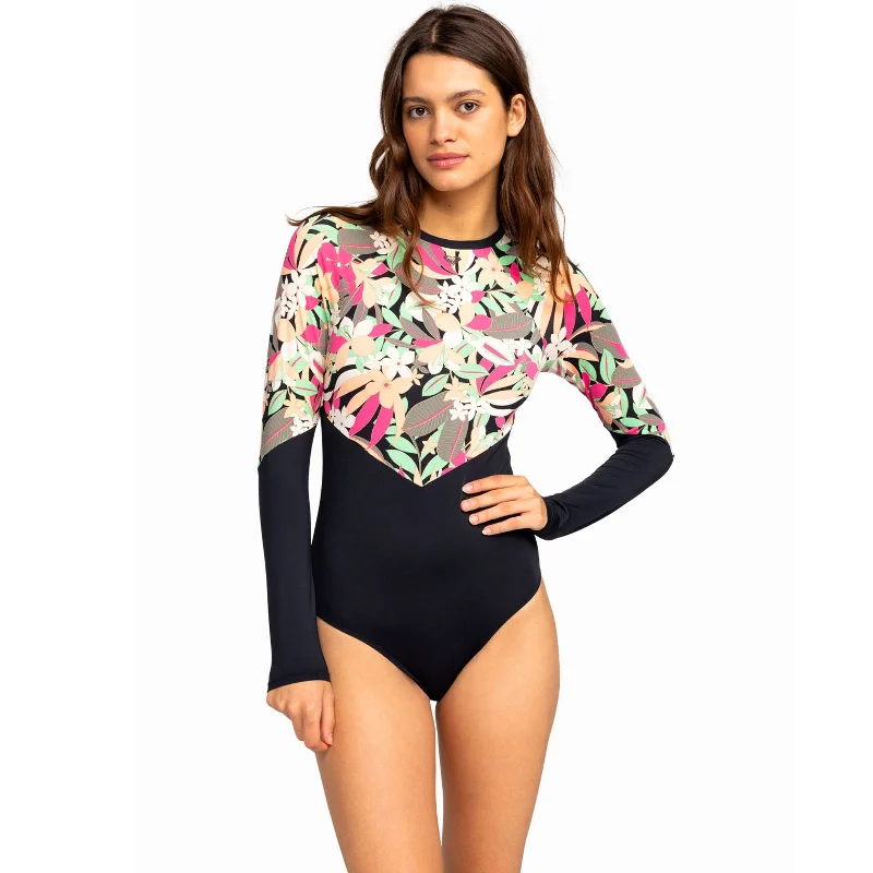 Roxy Womens Fashion Long Sleeve One Piece Swim Suit Two-Piece Beachwear