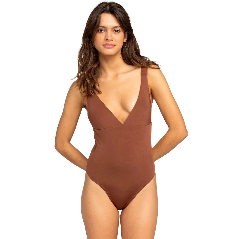 Roxy Womens Silky Island One Piece Swimming Costume High-Waist Bikini Set