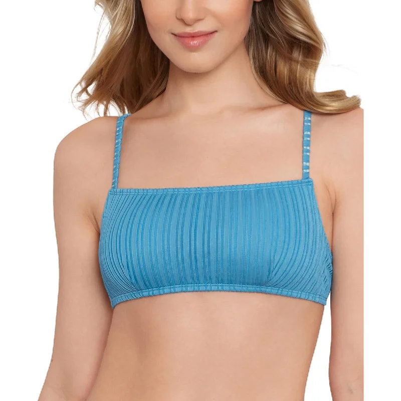Salt + Cove Womens Ribbed Solid Bikini Swim top Adjustable Swim Top