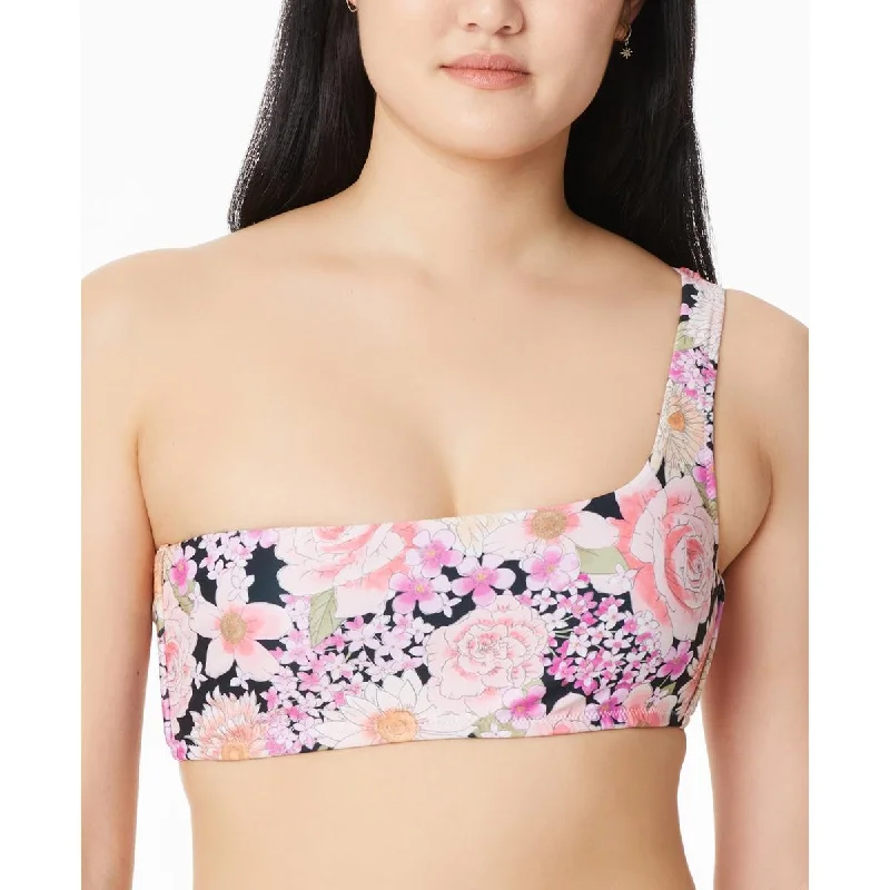 Sanctuary Womens Floral One Shoulder Bikini Swim top Quick-Dry Swimsuit