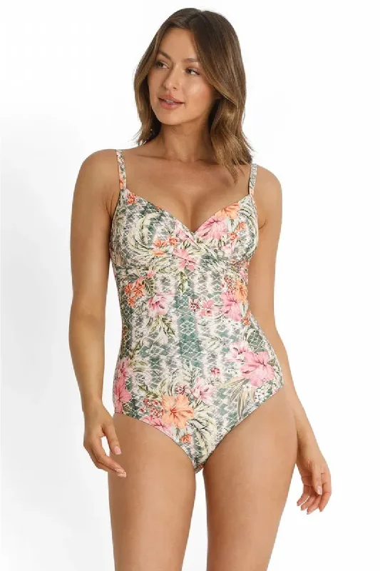 Sunseeker Mai Twist Front One Piece Swimwear Adjustable Bikini Bottoms