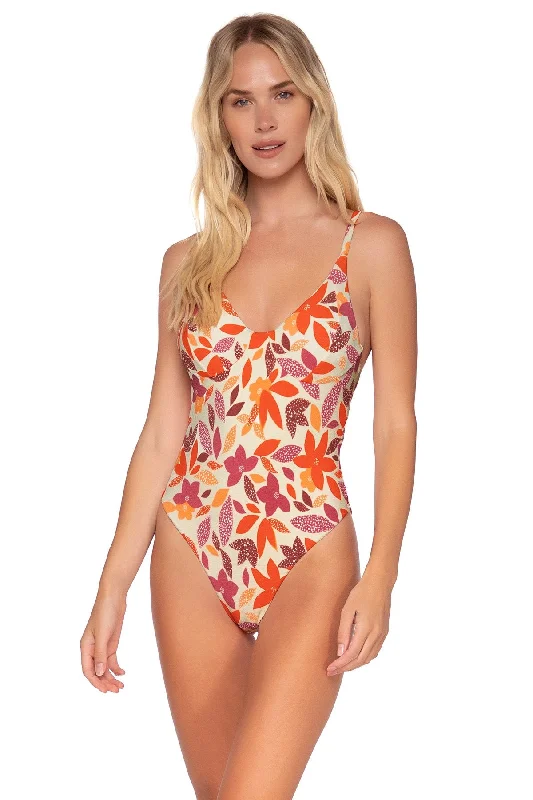 Swim Systems Pressed Petals Jane One Piece Vibrant Bikini Design