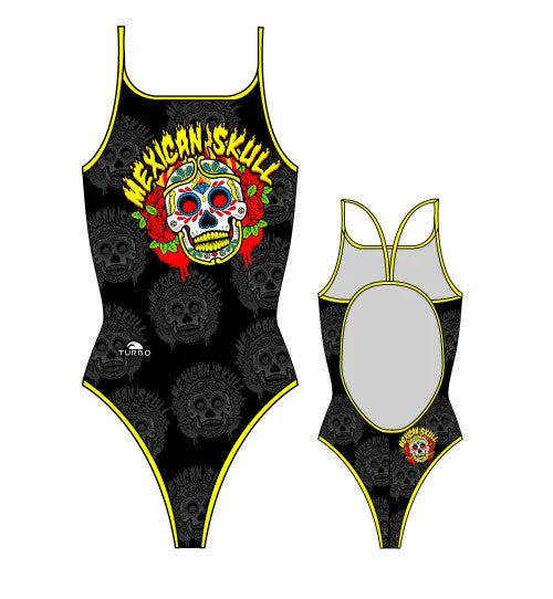 TURBO Mexican Skull - 896382-0009 - Thin Strap Womens Swimsuit / Swimwear / Costume - Swimming Sporty Swimsuit Style TURBO Mexican Skull - 896382-0009 - Thin Strap Womens Swimsuit / Swimwear / Costume - Swimming Sporty Swimsuit Style