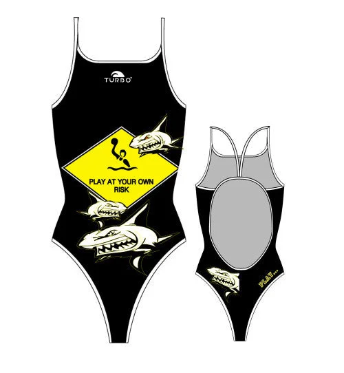 TURBO Sharks - 898372-0009 - Thin Strap Womens Swimsuit / Swimwear / Costume - Swimming Sleek Racerback Swimsuit