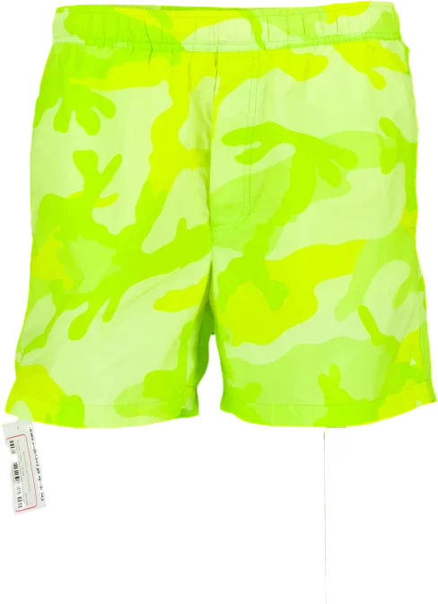 Valentino Neon Green Camo Swim Shorts UK S/M Bold Color Swimsuit