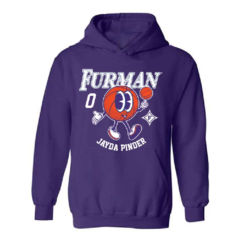 Furman - NCAA Women's Basketball : Jayda Pinder - Fashion Shersey Hooded Sweatshirt Hoodie with Illustration Artistic Creative Furman - NCAA Women's Basketball : Jayda Pinder - Fashion Shersey Hooded Sweatshirt Hoodie with Illustration Artistic Creative