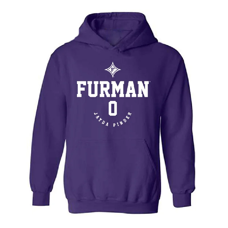 Furman - NCAA Women's Basketball : Jayda Pinder - Classic Fashion Shersey Hooded Sweatshirt Hoodie with Ribbed Cuffs Snug Fit Comfort Furman - NCAA Women's Basketball : Jayda Pinder - Classic Fashion Shersey Hooded Sweatshirt Hoodie with Ribbed Cuffs Snug Fit Comfort