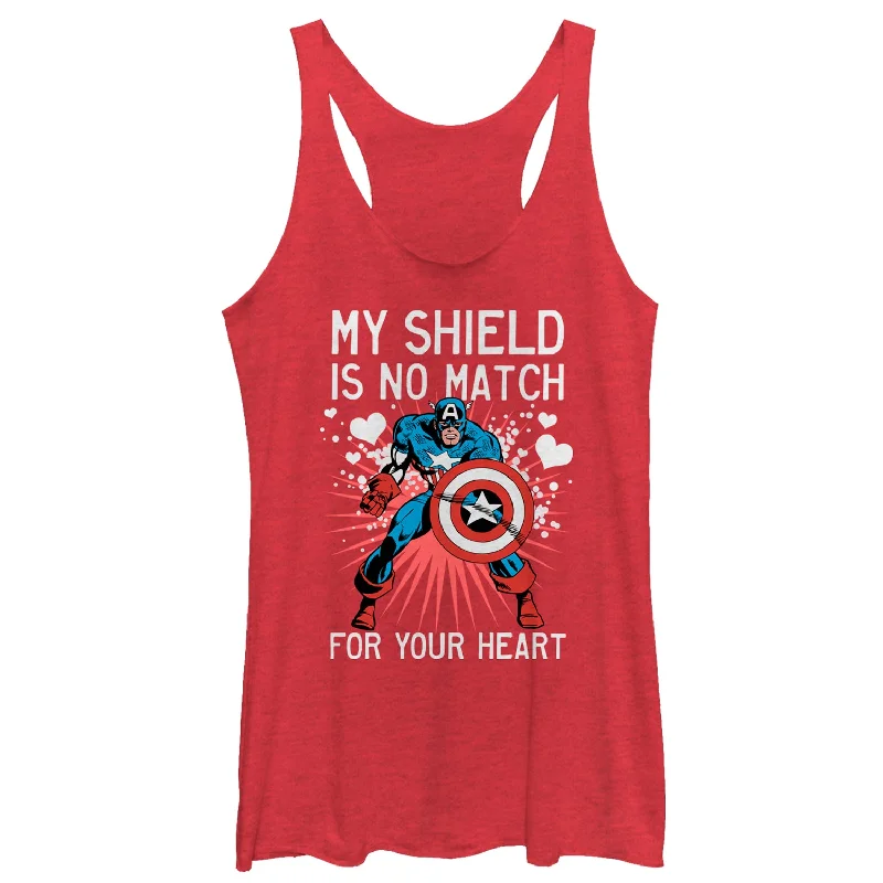 Women's Marvel Valentine Captain America No Shield For Heart Racerback Tank Top stylish tank top Women's Marvel Valentine Captain America No Shield For Heart Racerback Tank Top stylish tank top