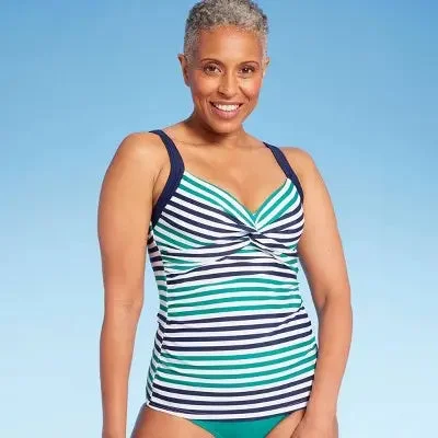 Lands' End Women's Underwire Tankini Swimsuit Tank Top Swimwear UPF 50+ Floral Print Swimsuit