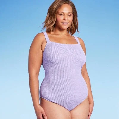 Kona Sol Women's Pucker One Piece Swimsuit High Coverage Textured Elegant Halter Bikini Kona Sol Women's Pucker One Piece Swimsuit High Coverage Textured Elegant Halter Bikini